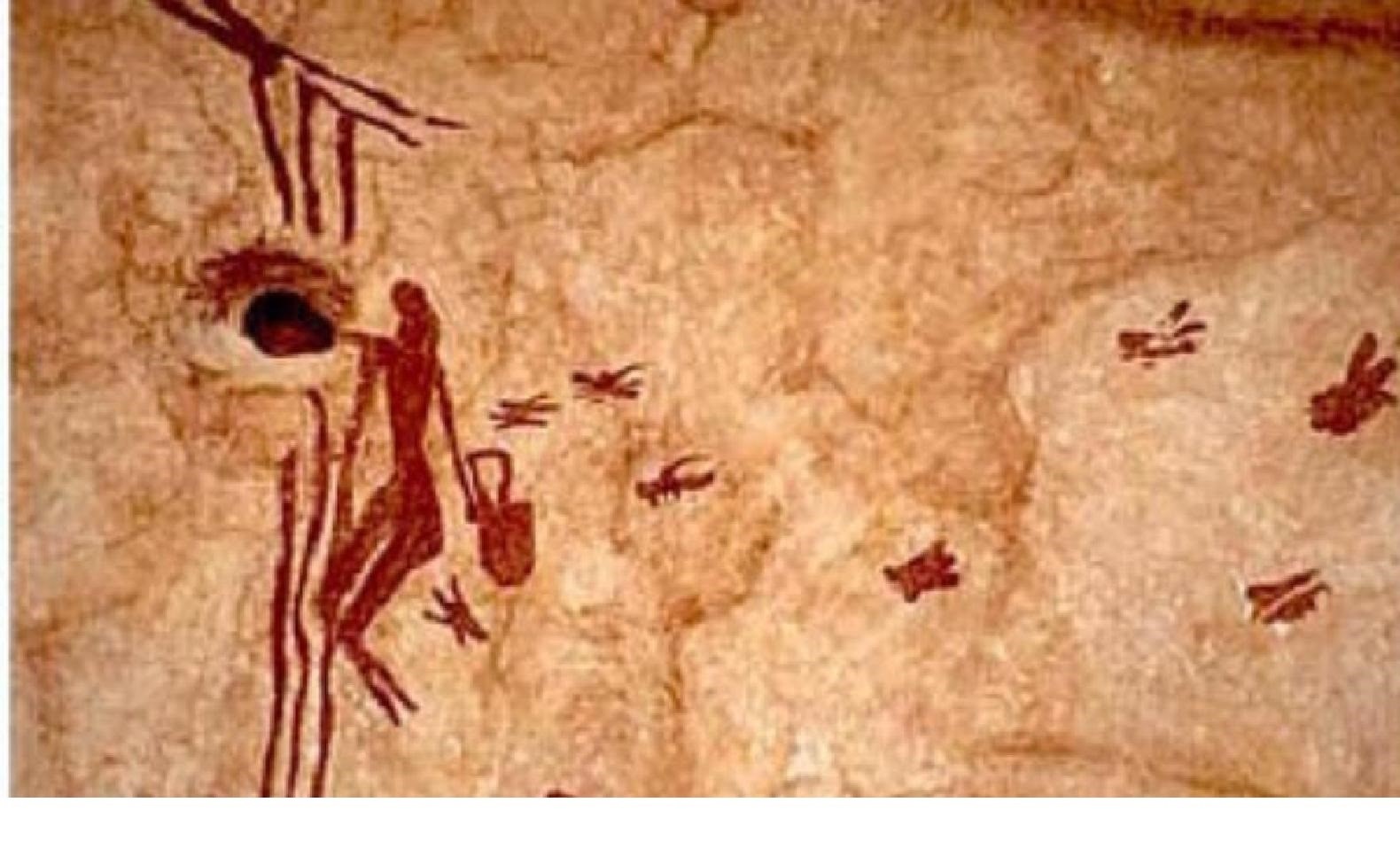 **Figura 4.12. Pintura rupestre de más de 8000 años, en la Cueva de la Araña, Valencia, España.**